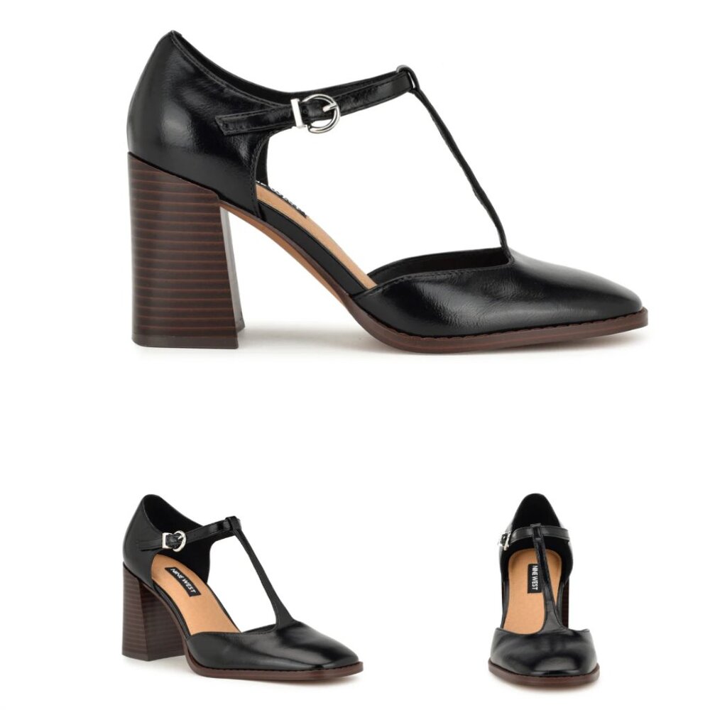 Nine West Heels black shoes 9.5 - Janky T Strap